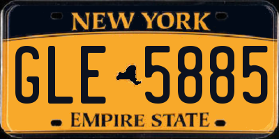 NY license plate GLE5885