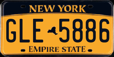 NY license plate GLE5886