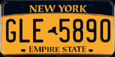 NY license plate GLE5890