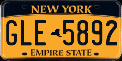 NY license plate GLE5892
