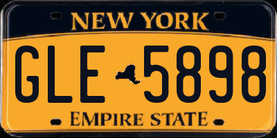 NY license plate GLE5898