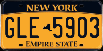 NY license plate GLE5903