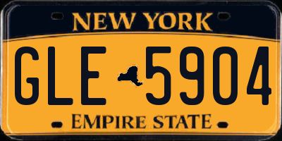 NY license plate GLE5904