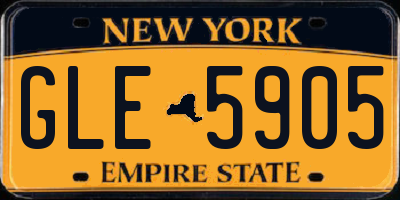 NY license plate GLE5905
