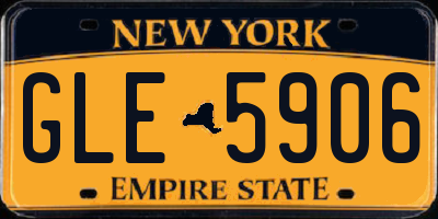 NY license plate GLE5906