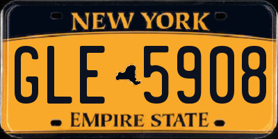 NY license plate GLE5908