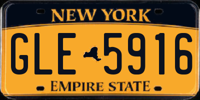 NY license plate GLE5916