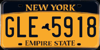 NY license plate GLE5918