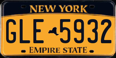 NY license plate GLE5932