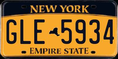 NY license plate GLE5934