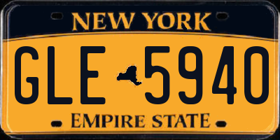 NY license plate GLE5940
