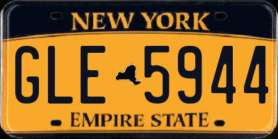 NY license plate GLE5944