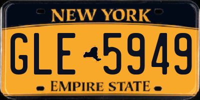NY license plate GLE5949