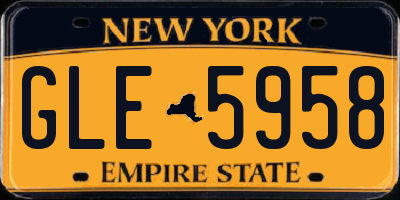 NY license plate GLE5958
