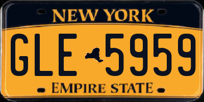 NY license plate GLE5959