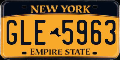 NY license plate GLE5963