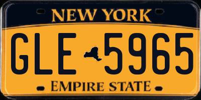 NY license plate GLE5965