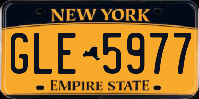 NY license plate GLE5977