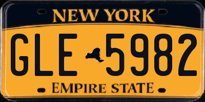 NY license plate GLE5982