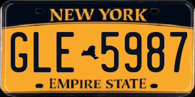 NY license plate GLE5987