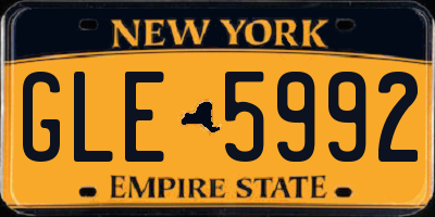 NY license plate GLE5992