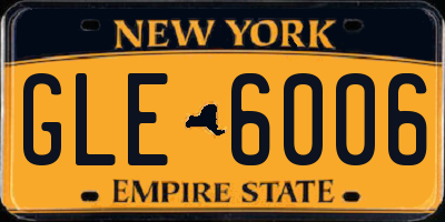 NY license plate GLE6006