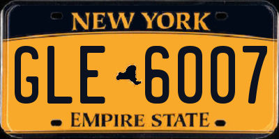 NY license plate GLE6007