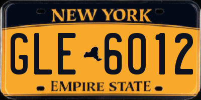 NY license plate GLE6012
