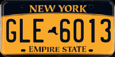 NY license plate GLE6013