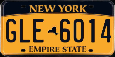 NY license plate GLE6014