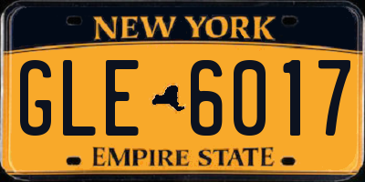 NY license plate GLE6017