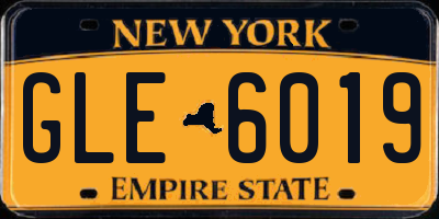 NY license plate GLE6019