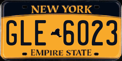 NY license plate GLE6023