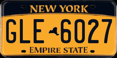 NY license plate GLE6027