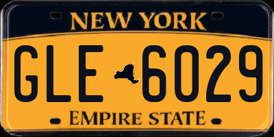 NY license plate GLE6029