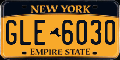 NY license plate GLE6030