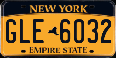 NY license plate GLE6032