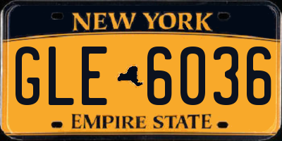 NY license plate GLE6036