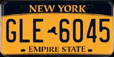NY license plate GLE6045