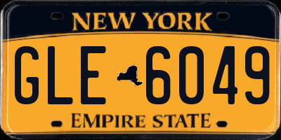 NY license plate GLE6049
