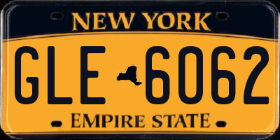 NY license plate GLE6062
