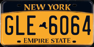 NY license plate GLE6064