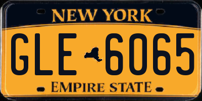 NY license plate GLE6065