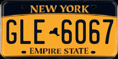 NY license plate GLE6067