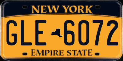 NY license plate GLE6072