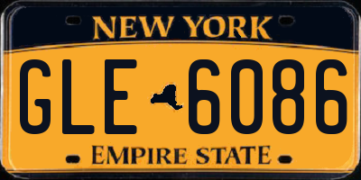 NY license plate GLE6086