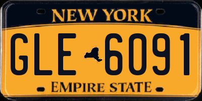 NY license plate GLE6091