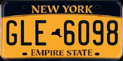 NY license plate GLE6098