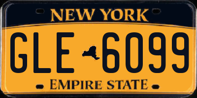 NY license plate GLE6099