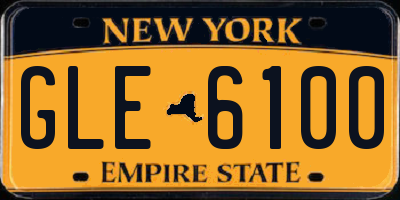 NY license plate GLE6100